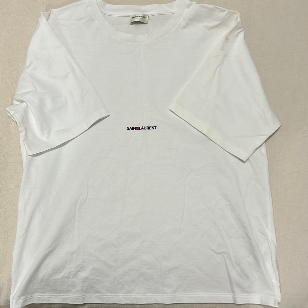 Saint Laurent White Tee Sz L